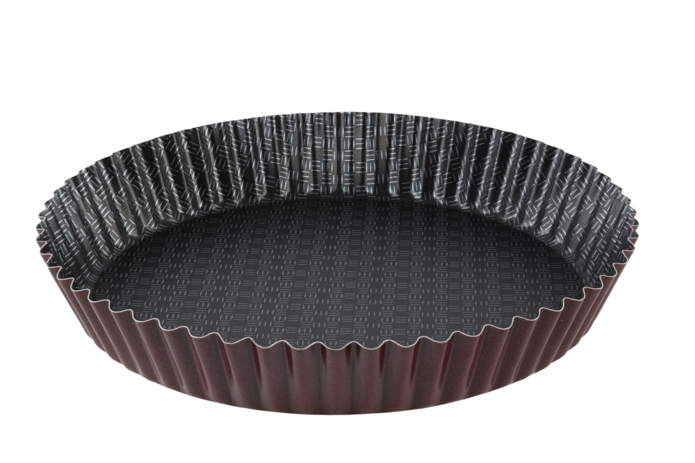 Форма гофрированная низкая 260 мм, бордо. Алюминий марки А5