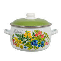 Кастрюля сф. 5,5л, белосн., Лесная мелодия, 6RC221M