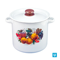  Кастрюля цилиндрическая 5.5 л декор с пл. кнопкой