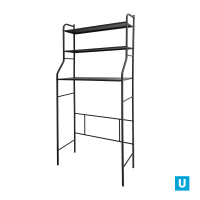 Стеллаж в ванную комнату широкий арт. СВШ02 цв.черный (размер в собранном виде) 685х260х1560