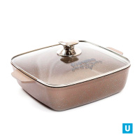 Жаровня квадратная 24х24 см АП Гранит brown арт. 37806***