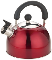 Чайник из нержавеющей стали со свистком и однослойным дном, красный, 2,5л. арт. HY-610B6-S-R