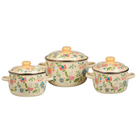 Набор из 3 пред.№02 "Луговые цветы", слон. кость,  сфер. 2,0; 3,0; 4,0 л 3KA021M