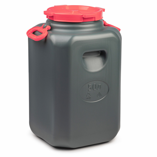 Канистра-бочка "Эконом" 50л (горловина 215мм) с навесными ручками Микс (уп.4)