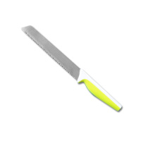 Хлебный нож 20/0,15см  с бело-зеленой  ручкой ТПР, С70