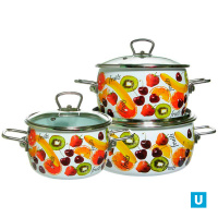 Набор из 3 пред.№02 "Фрукты/Fruits", белосн., 1DA025S