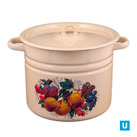  Кастрюля цилиндрическая 12 л декор палевая