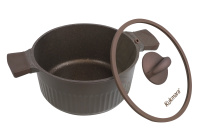 Кастрюля 5,2л со стеклянной крышкой, АП линия "Стелла" (мокко)